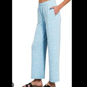 Large - Zenana Hacci Fleece wide legged sweatpants Nwot	 Large - Zenana Hacci Fl